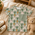 Little Woodland Rabbit - Kids All-Over Cotton Crew Neck T-Shirt (Non-Embroidered)