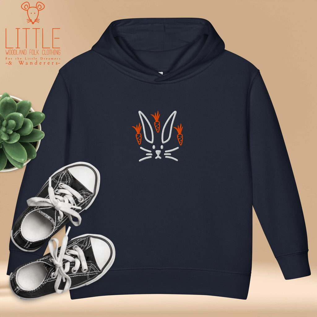 Little Woodland Rabbit - Embroidered Toddler Fleece Pullover Hoodie
